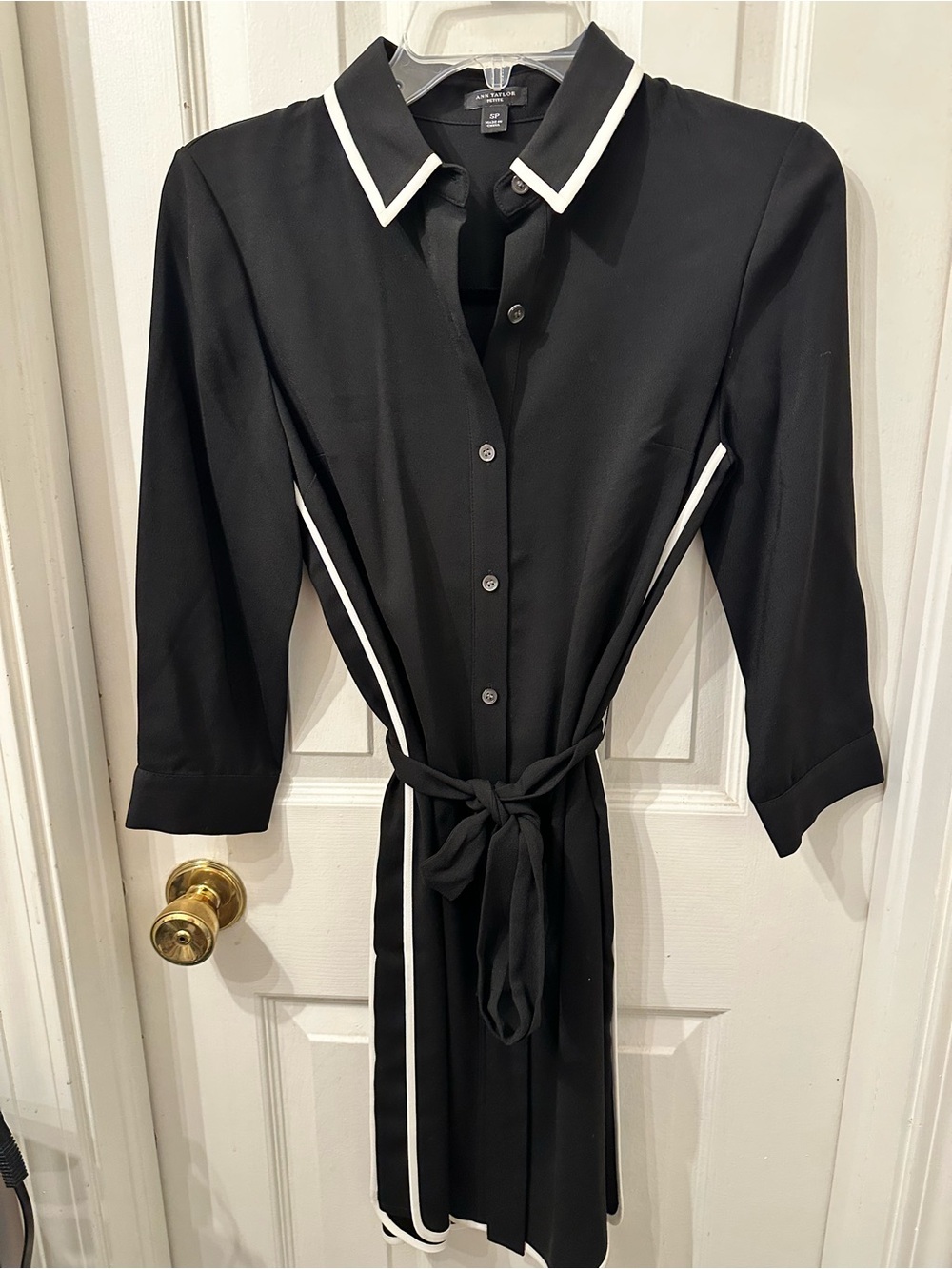 Ann Taylor Black Dress with White Trim